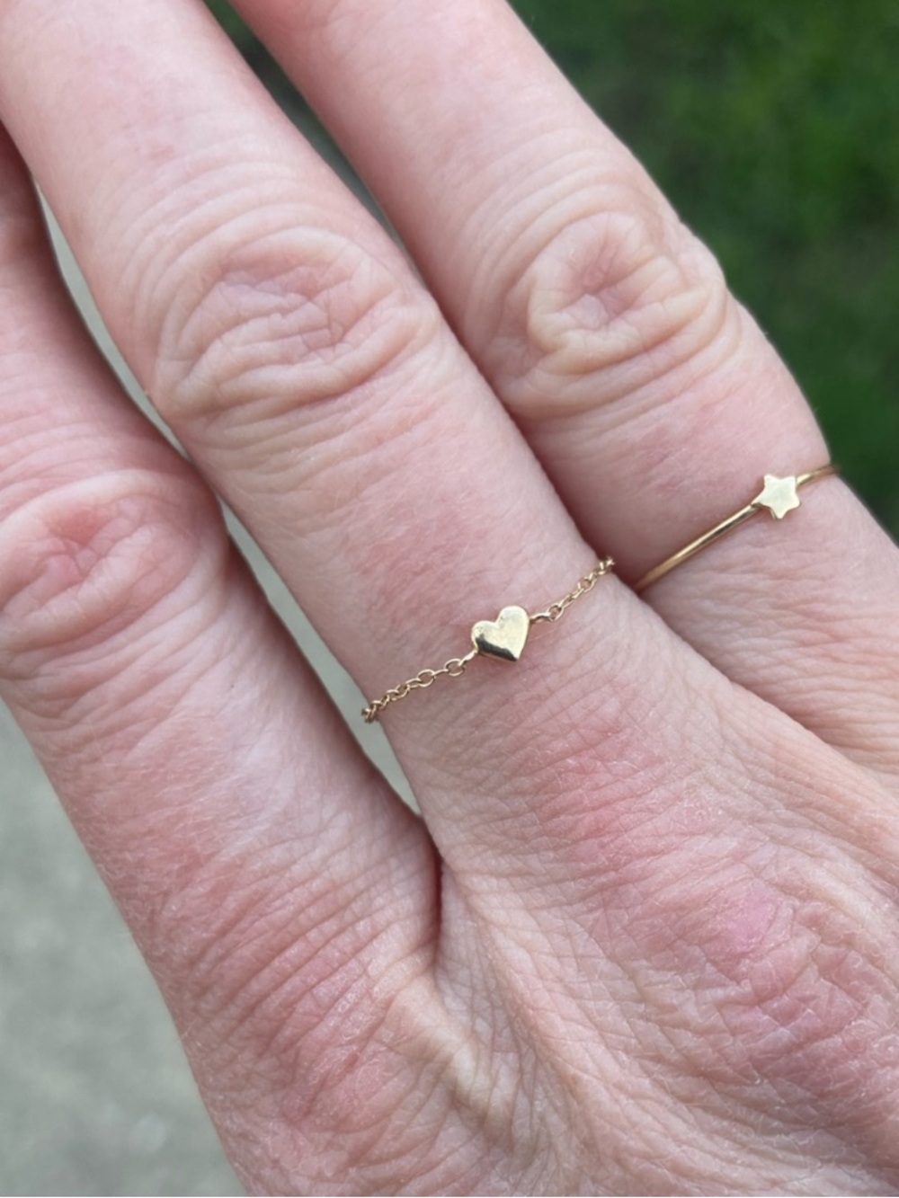 14k Catbird NYC Tiniest Heart Chain Ring, Solid Yellow Gold - Picture 2 of 12